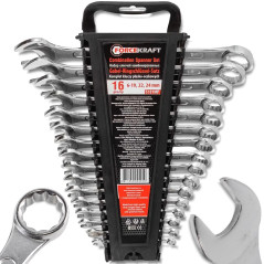OUTLET FORCEKRAFT Zestaw kluczy PŁASKO-OCZKOWYCH 6-24 mm 16 ELEMENTÓW