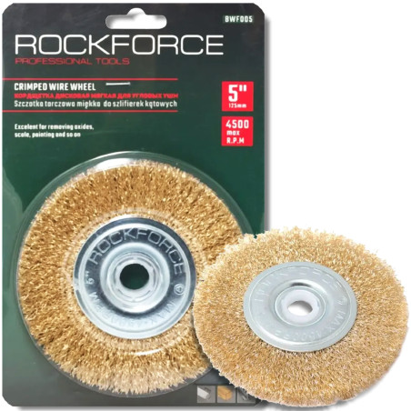 ROCKFORCE Szczotka KĄTOWA tarczowa MIĘKKA do szlifierek 100mm