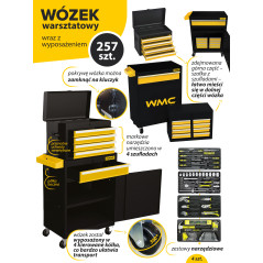 OUTLET WMC Szafka NARZĘDZIOWA wózek warsztatowy DUŻA szafa z WYPOSAŻENIEM