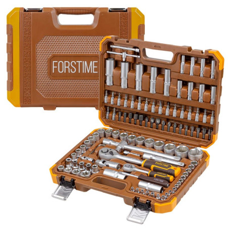 FORSTIME Zestaw narzędzi DUŻY 108 ELEMENTÓW 1/4" 1/2" 6-kątnych 4-32mm