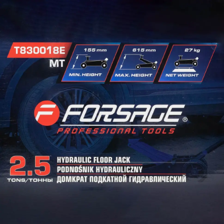 OUTLET FORSAGE Podnośnik hydrauliczny OFF-ROAD 2,5 TONY 155 - 615 mm