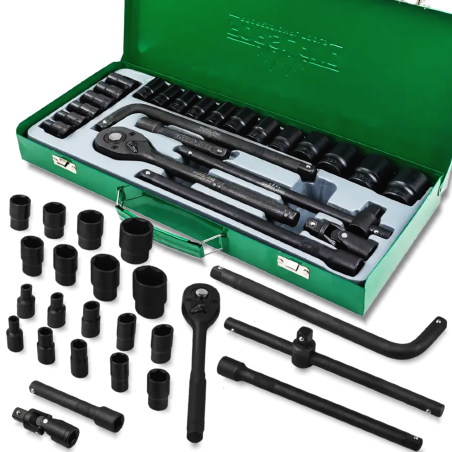 FORSLAND Zestaw narzędzi 1/2" 6-kątnych 8-32mm 24 ELEMENTY + WALIZKA