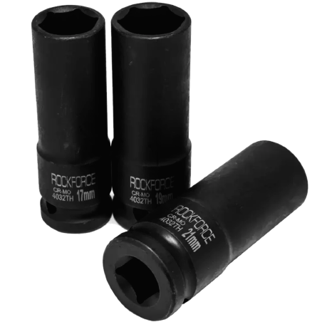 ROCKFORCE Zestaw NASADEK udarowych CIENKOŚCIENYCH 1/2" 6-kątnych 3 ELEMENTY