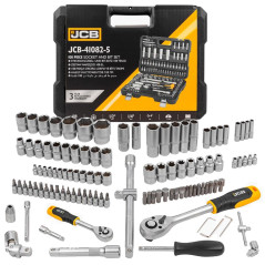 OUTLET JCB Zestaw kluczy nasadowych 6-kątnych 108 ELEMENTÓW Cr-V + walizka