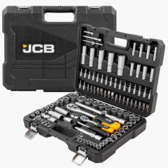 OUTLET JCB Zestaw kluczy nasadowych 6-kątnych 108 ELEMENTÓW Cr-V + walizka