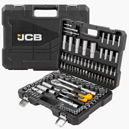 OUTLET JCB Zestaw kluczy nasadowych 6-kątnych 108 ELEMENTÓW Cr-V + walizka