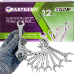 PARTNER Zestaw KLUCZY płaskich 12 ELEMENTÓW 6 - 32 mm