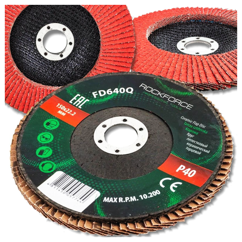 ROCKFORCE Tarcza SZLIFIERSKA do SZLIFOWANIA listkowa LAMELKOWA 150x22.2 P40 ROCKFORCE Tarcza SZLIFIERSKA do SZLIFOWANIA listkowa LAMELKOWA 150x22.2 P40