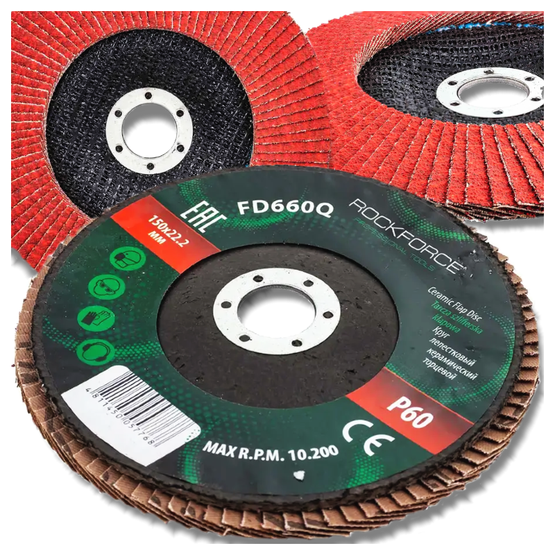 ROCKFORCE Tarcza SZLIFIERSKA do SZLIFOWANIA listkowa LAMELKOWA 150x22.2 P60 ROCKFORCE Tarcza SZLIFIERSKA do SZLIFOWANIA listkowa LAMELKOWA 150x22.2 P60
