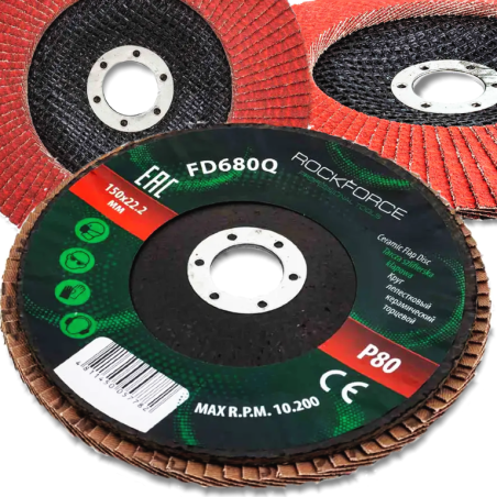 ROCKFORCE Tarcza SZLIFIERSKA do SZLIFOWANIA listkowa LAMELKOWA 150x22.2 P80