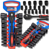 FORSAGE Zestaw NASADEK 1/2" 20 ELEMENTÓW z GRZECHOTKĄ i PRZEDŁUŻKĄ 8-32mm