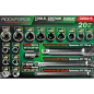 ROCKFORCE Zestaw NARZĘDZI nasadek 3/8" 20 el z adapterami i PRZEDŁUŻKAMI ROCKFORCE Zestaw NARZĘDZI nasadek 3/8" 20 el z adapterami i PRZEDŁUŻKAMI