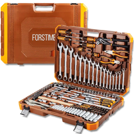 FORSTIME Zestaw narzędzi DUŻY 180 ELEMENTÓW 1/4" 3/8" 1/2" 6-kątnych 4-32mm