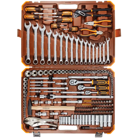 FORSTIME Zestaw narzędzi DUŻY 180 ELEMENTÓW 1/4" 3/8" 1/2" 6-kątnych 4-32mm
