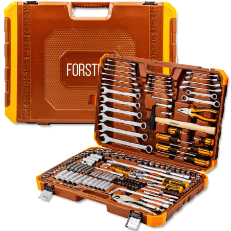 FORSTIME Zestaw narzędzi DUŻY 202 ELEMENTY 1/4" 3/8" 1/2" 6-kątnych 6-32mm