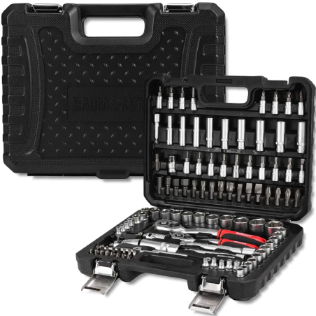 BAUMAUTO Zestaw narzędzi DUŻY 108 ELEMENTÓW 1/4" 3/8" 6-kątnych 4-22mm