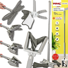 WMC Mop PODŁOGOWY obrotowy WYCISKANY typu X z WYCISKACZEM + 3 NAKŁADKI
