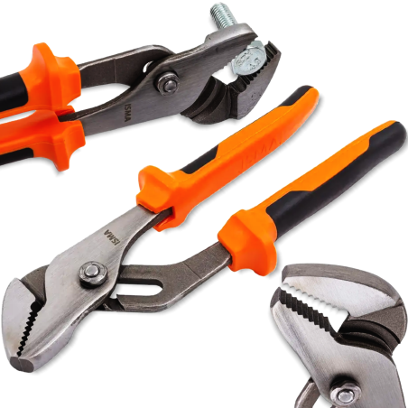 ISMA Szczypce NASTAWNE do RUR hydrauliczne KLUCZ 200 mm CR-V regulacja 8"
