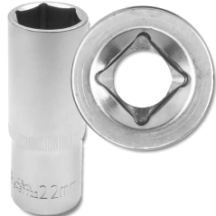 JCB Nasadka GŁĘBOKA 1/2" 22mm 6-kątna Cr-V klucz NASADOWY