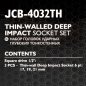 JCB Zestaw NASADEK udarowych CIENKOŚCIENNYCH 1/2" Cr-Mo 6-kątnych 3 ELEMENT