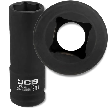 JCB NASADKA udarowa GŁĘBOKA cienkościenna 1/2" Cr-Mo 6-kątnych 19mm