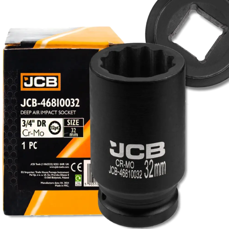 JCB NASADKA udarowa GŁĘBOKA 3/4" Cr-Mo 12-kątna 32mm