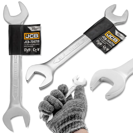 JCB Klucz PŁASKI CR-V 17-19mm DWUSTRONNY mocny SOLIDNY standard