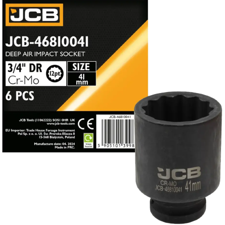 JCB NASADKA udarowa GŁĘBOKA 3/4" Cr-Mo 12-kątna 41mm