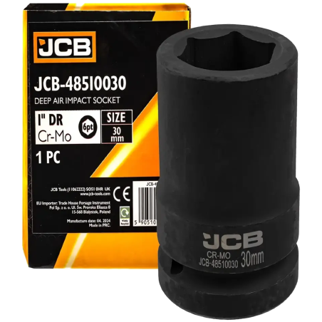 JCB Nasadka UDAROWA głęboka 1" 30mm 6-kątna Cr-Mo KLUCZ nasadowy