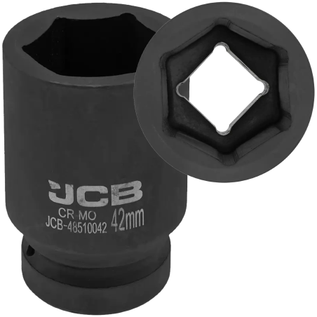 JCB Nasadka UDAROWA głęboka 1" 42mm 6-kątna Cr-Mo KLUCZ nasadowy