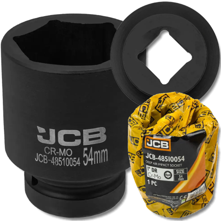 JCB Nasadka UDAROWA głęboka 1" 54mm 6-kątna Cr-Mo KLUCZ nasadowy