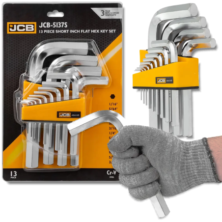 JCB Zestaw KLUCZY IMBUS 13 ELEMENTÓW 1/16-3/4" typu L Cr-V HEX