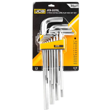 JCB Zestaw KLUCZY IMBUS 13 ELEMENTÓW 2-19mm  typu L Cr-V HEX