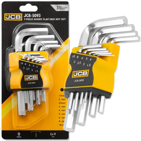 JCB Zestaw KLUCZY IMBUS 9 ELEMENTÓW 1.5-10mm typu L Cr-V HEX