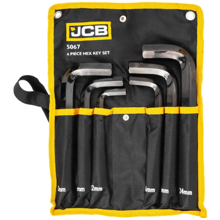 JCB Zestaw KLUCZY IMBUS 6 ELEMENTÓW na PŁACHCIE 12-24mm typu L Cr-V HEX