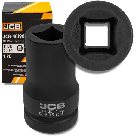 JCB Nasadka udarowa 1" 22mm NA KWADRAT 4-kątna Cr-Mo KLUCZ nasadowy