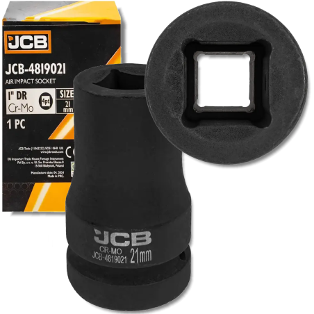 JCB Nasadka udarowa 1" 21mm NA KWADRAT 4-kątna Cr-Mo KLUCZ nasadowy