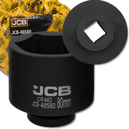 JCB Nasadka udarowa 1" 80mm 6-kątna Cr-Mo KLUCZ nasadowy
