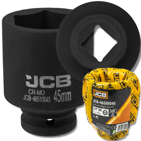 JCB NASADKA udarowa GŁĘBOKA 3/4" Cr-Mo 6-kątna 45mm KLUCZ nasadowy