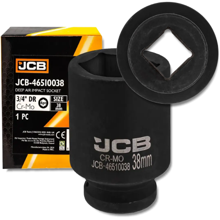 JCB NASADKA udarowa GŁĘBOKA 3/4" Cr-Mo 6-kątna 38mm KLUCZ nasadowy