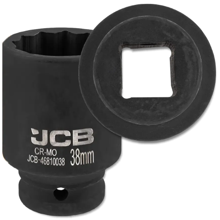 JCB NASADKA udarowa GŁĘBOKA 3/4" Cr-Mo 12-kątna 38mm KLUCZ NASADOWY