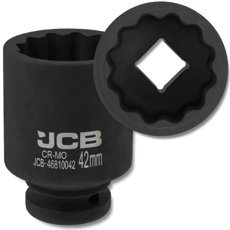 JCB NASADKA udarowa GŁĘBOKA 3/4" Cr-Mo 12-kątna 42mm KLUCZ NASADOWY