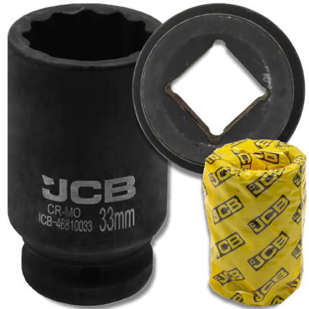 JCB NASADKA udarowa GŁĘBOKA 3/4" Cr-Mo 12-kątna 33mm KLUCZ NASADOWY