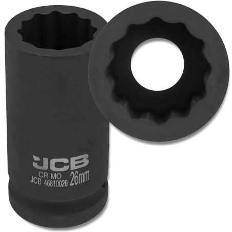 JCB NASADKA udarowa GŁĘBOKA 3/4" Cr-Mo 12-kątna 26mm KLUCZ NASADOWY
