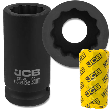 JCB NASADKA udarowa GŁĘBOKA 3/4" Cr-Mo 12-kątna 25mm KLUCZ NASADOWY