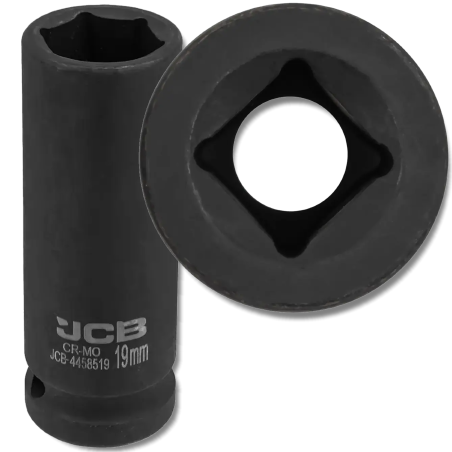 JCB NASADKA udarowa GŁĘBOKA 1/2" Cr-Mo 6-kątna 19mm KLUCZ NASADOWY