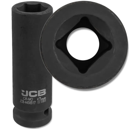 JCB NASADKA udarowa GŁĘBOKA 1/2" Cr-Mo 6-kątna 17mm KLUCZ NASADOWY