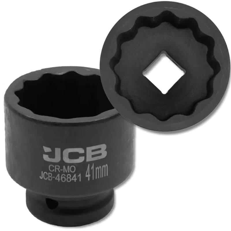 JCB Nasadka udarowa 3/4" 41mm 12-kątna Cr-Mo KLUCZ nasadowy JCB Nasadka udarowa 3/4" 41mm 12-kątna Cr-Mo KLUCZ nasadowy