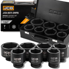 JCB Zestaw NASADEK udarowych 1" Cr-Mo 6-kątnych 7 ELEMENTÓW 46-75mm