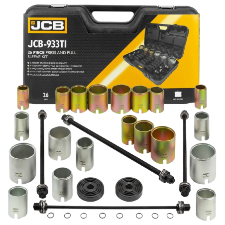 JCB Zestaw ŚCIĄGACZY tulei wahacza ŁOŻYSK sworzni adaptery 26 ELEMENTÓW